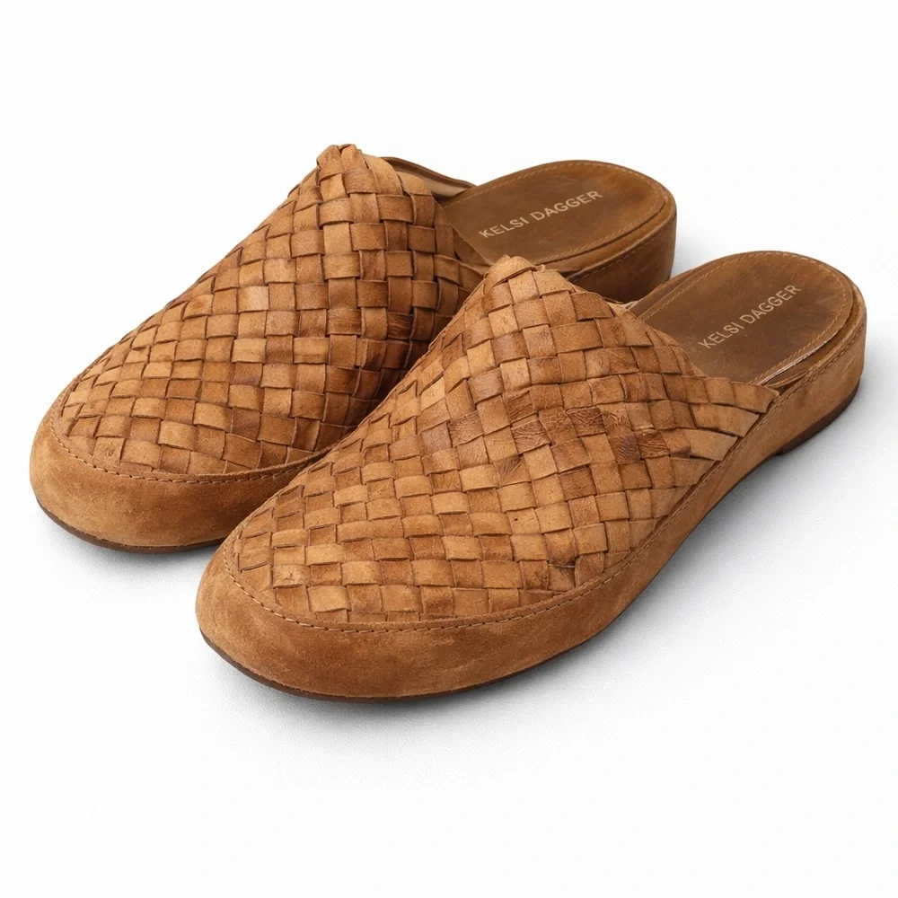 Kelsi Dagger Brooklyn Maple Woven Mules Size 8.5 - Picture 1 of 11
